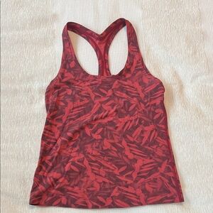 Lululemon Athletica Red Patterned Tank Top